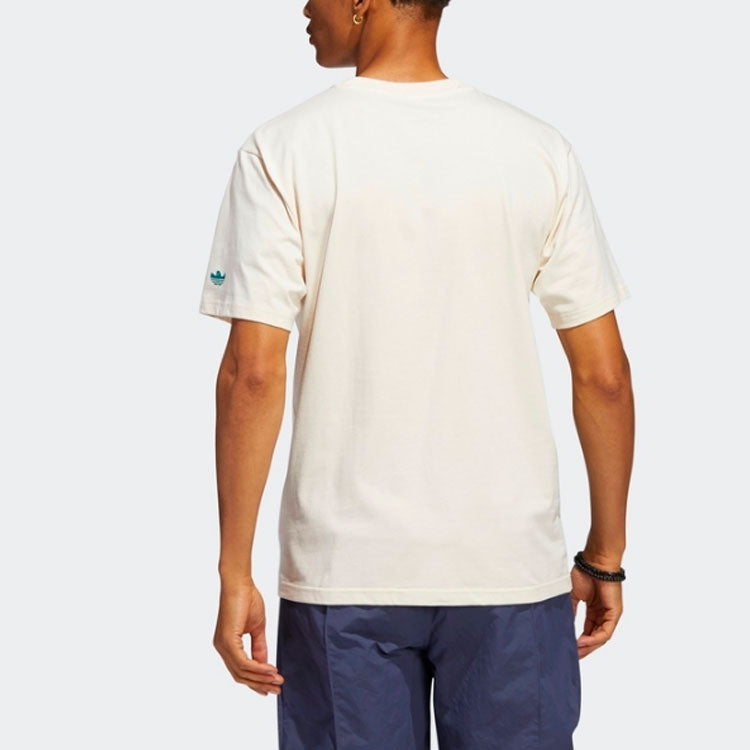 adidas originals Casual Breathable Cartoon Pattern Alphabet Sports Short Sleeve Couple Style Gray White HC2192