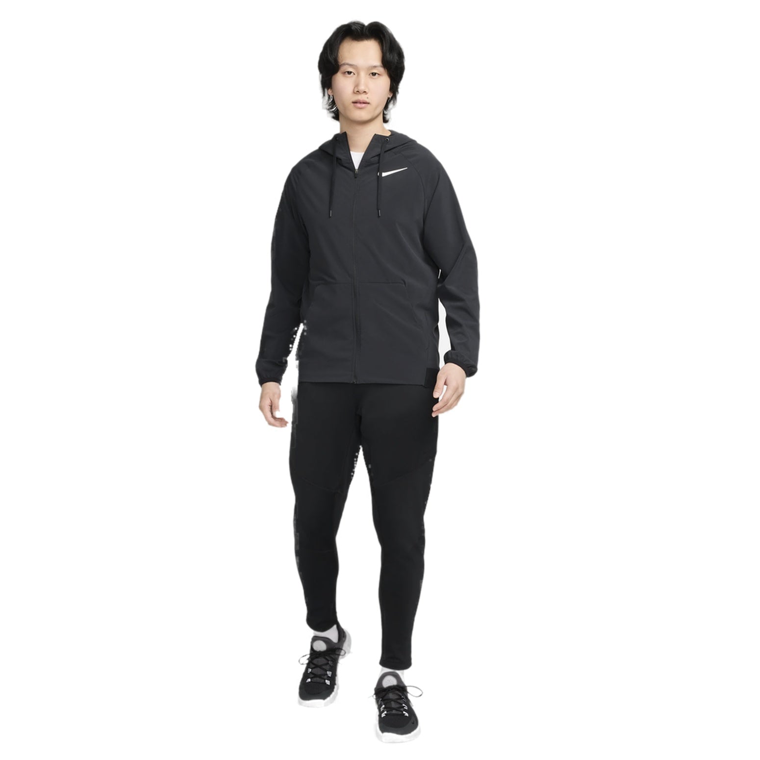 Men's Nike Solid Color Small Long Sleeves Hooded Jacket Black DM5947-011