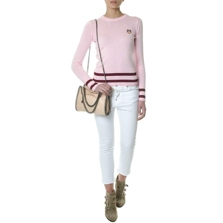 (WMNS) KENZO TIGER Embroidered Round Neck Long Sleeves Pullover Pink Hoodie F852TO497860-32