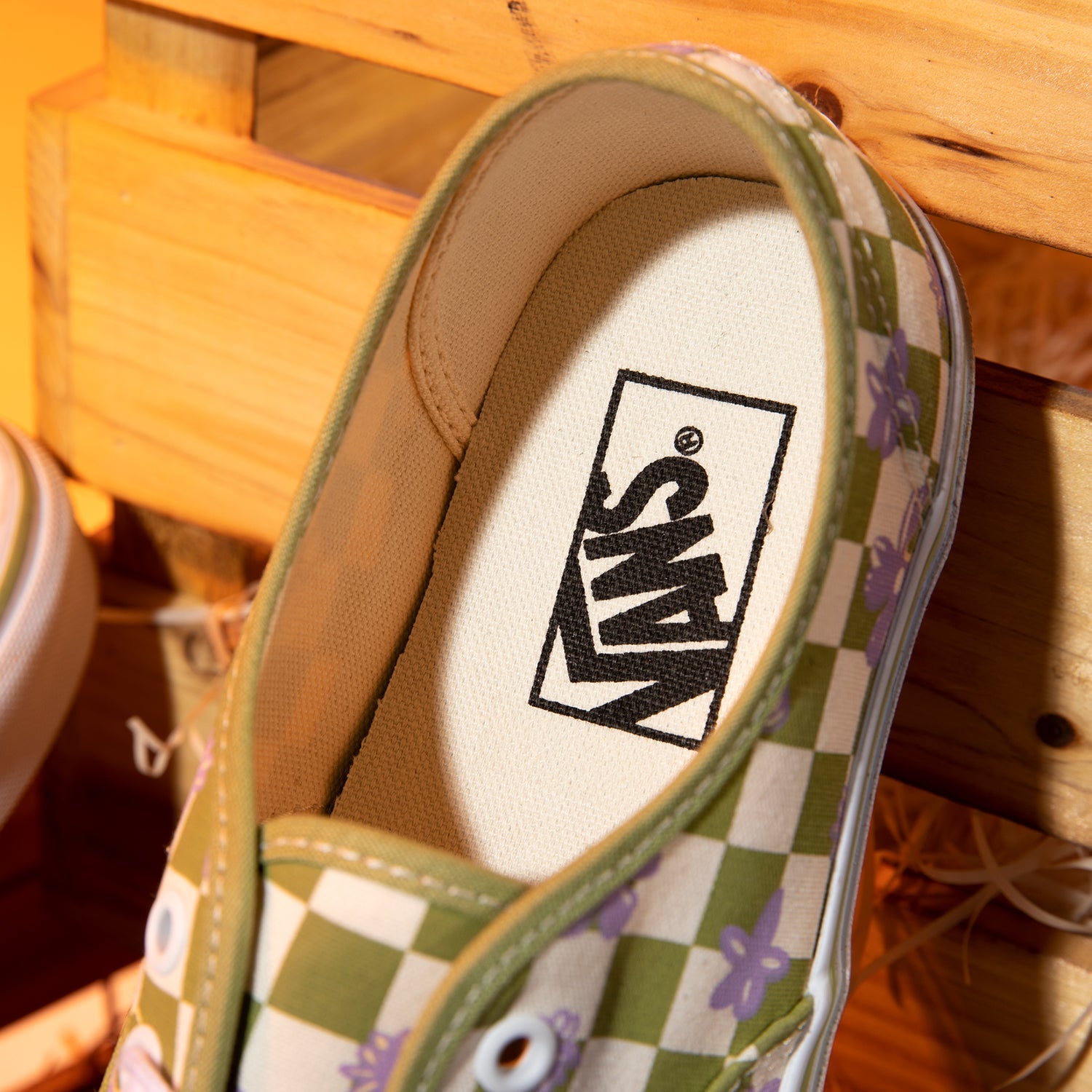 Vans Wallpaper Authentic Checkered Floral 'Green White' VN0A5KS9CCF