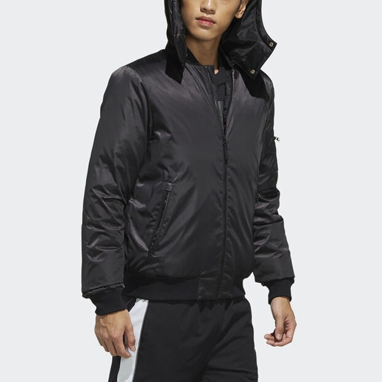 adidas neo protection against cold Stay Warm Sports hooded down Jacket Black EI4438