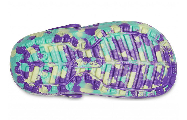 (GS) Crocs Classic Lined Marbled Clogs 'Neon Purple Multi' 207238-573