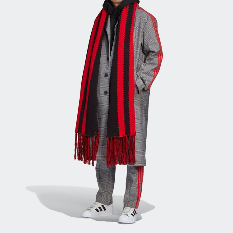 adidas originals x 424 Trench Coat Crossover Gray Plaid Long Windbreaker Gray FS6235