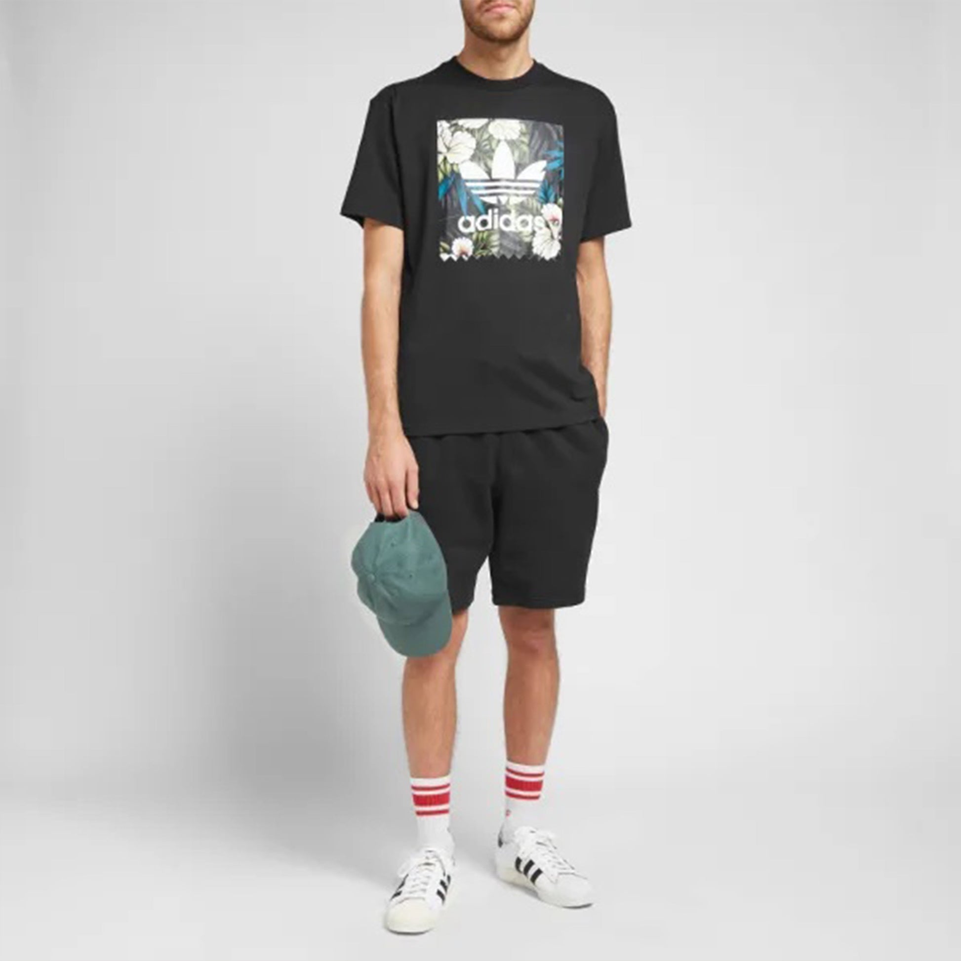 adidas originals Flowers Printing Short Sleeve Black EC7360