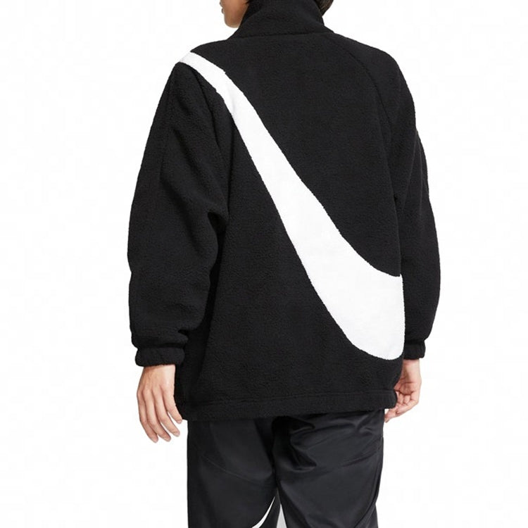 (WMNS) Nike Big Swoosh Large lamb's wool Reversible Jacket Asia Edition Black CI8938-010