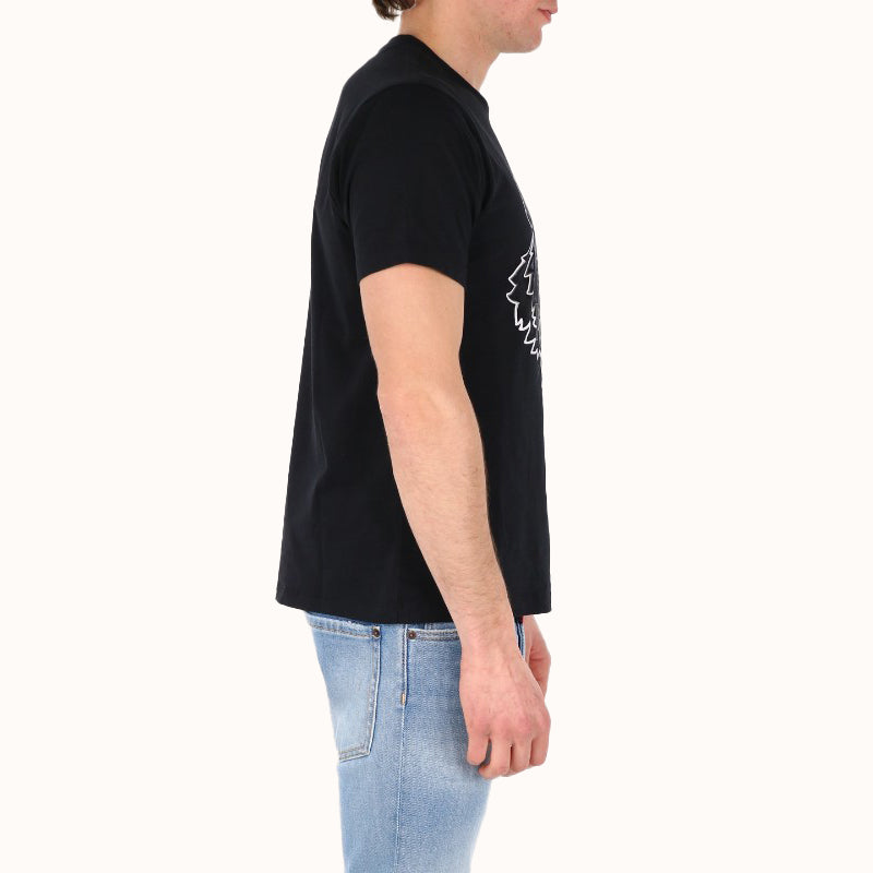Men's KENZO SS21 Alphabet Tiger Head Printing Pattern Round Neck Short Sleeve Black FB55TS0264YG-99