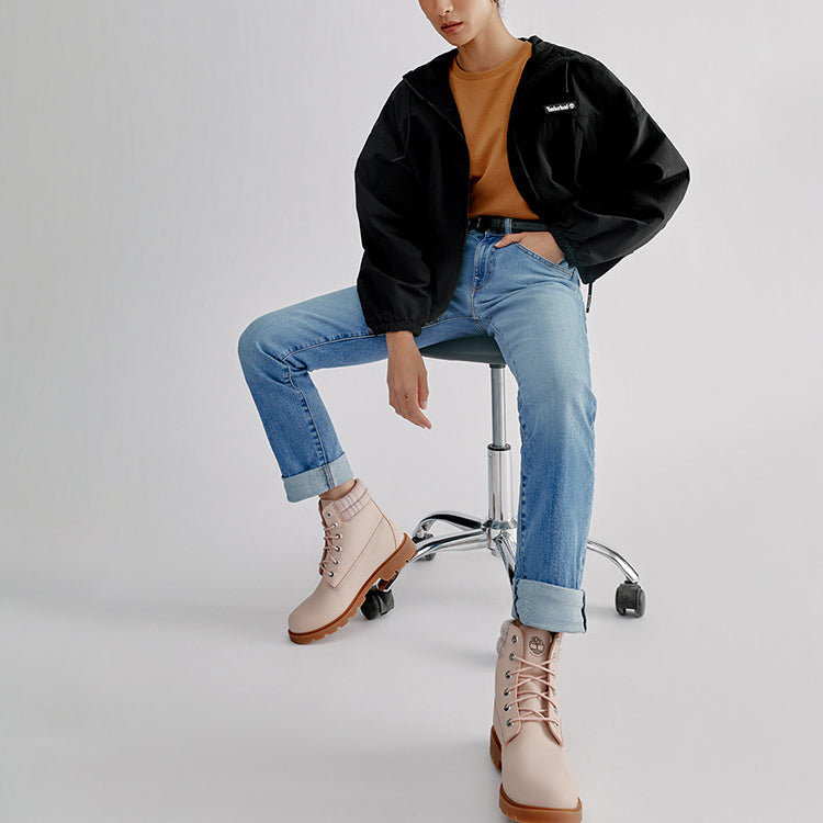 (WMNS) Timberland Lindon Woods 6 Inch Waterproof Boot 'Beige Nubuck and Printed Collar' A2BBR