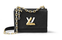 LOUIS VUITTON Twist Epi Grained Cow Leather Shoulder Bag Crossbody Bag Medium Size Women's Black