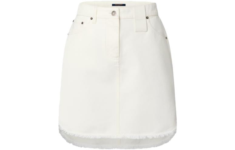 LOUIS VUITTON Frayed Hem Denim Skirt