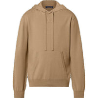 LOUIS VUITTON Embossed Lv Cashmere Hoodie Sweatshirt Men's Khaki