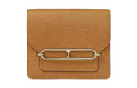 HERMES Roulis Goatskin Clutch Fanny Pack Wallet Women's 28 Caramel Caramel