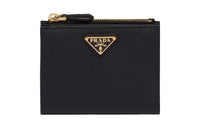 PRADA Saffiano Leather Wallet Small Size Women's Black