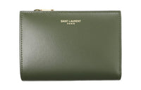 SAINT LAURENT Calfskin Wallet Women's Green