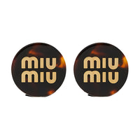 MIU MIU Plexiglass Clip-On Earrings Women's Tortoiseshell