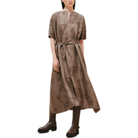 HERMES Short-Sleeved Dresses Women's Brown