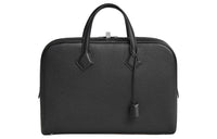 HERMES Clemence Bullock Leather Portable Briefcases Women's 89 Noir Black