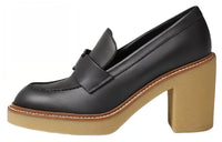 HERMES Didi-7 Chunky Heel High Heels 7cm Women's Black