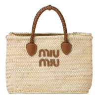 MIU MIU Straw Handbag Women's Natural