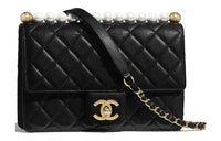 CHANEL Sheepskin Crossbody Bag Regular Women's Black