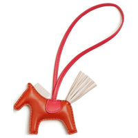 HERMES Lambskin Pendants Women's Red