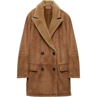 PRADA FW24 Leather Jacket Women's Camel Brown