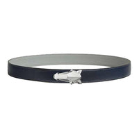 HERMES Stainless Steel, Calfskin Leather Belts Men's Blue Width 3.2CM