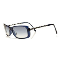 CHANEL Resin Acetate Rectangular Sunglasses Women's Blue