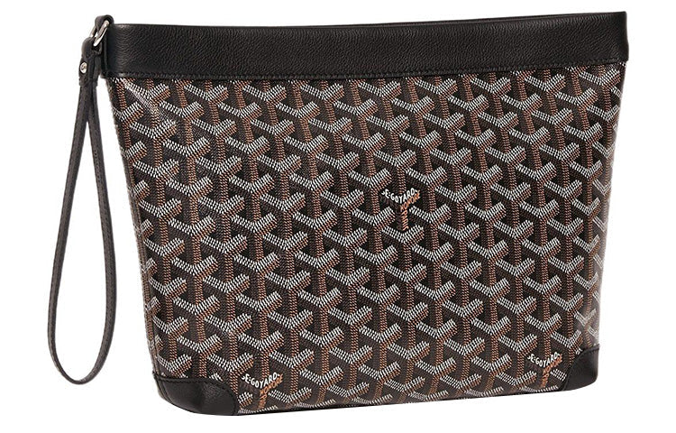 GOYARD Canvas With Calfskin Dog's Teeth Toiletry Bags Storage Bags Clutches Unisex Black
