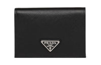 PRADA Saffiano Leather Wallet Small Size Women's Black