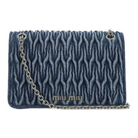 MIU MIU Denim Crossbody Bag, Shoulder Bag Women's Light Blue