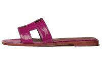 HERMES Rubber Sole Slide Slippers Women's Fuchsia