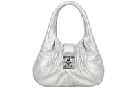 MIU MIU Leather One Shoulder Handbags Women's Silver