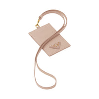 PRADA Saffiano Leather Card Holder Women's Pink Pink