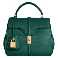 CELINE Lizard Skin Shoulder Bag Crossbody Bag Handbag Mini Women's Racing Green