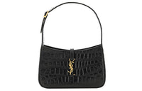 SAINT LAURENT LE5A7 Leather Shoulder Bag, Hobo Bag, Handbag, Shoulder Bag Medium Size Women's Black