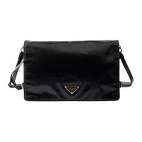PRADA Leather Shoulder Bag Medium Size Women's Black