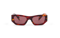 PRADA Acetate Irregular Shape Sunglasses Women's Brown