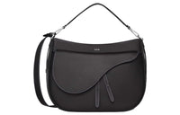 DIOR Saddle Grained Calfskin Shoulder Bag Crossbody Bag Handbag Men's Black