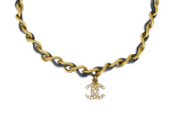CHANEL Cc Rhinestone embellished Pendant Necklace