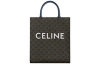 CELINE Cabas Canvas With Leather Trunk Bag Tote Bag Shopping Bag Handbag Small Size Unisex Black
