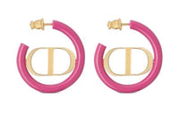 DIOR Metal Earrings Women's Gold/Rose Red