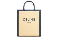 CELINE Fabric And Cow Leather Handbag Small Size Women's Vanilla/Marine Blue