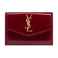 SAINT LAURENT Calfskin Wallet, Card Holder Women's Burgundy