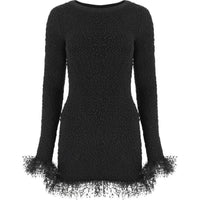 SAINT LAURENT Tulle Trimmed Mini Dress