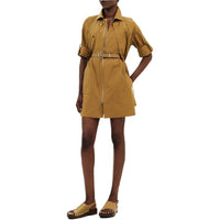 HERMES Long-Sleeved Dresses Women's Bronze Green