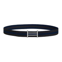 HERMES Palladium-Plated Metal Nylon Belt Men's Black Width: 3.2CM