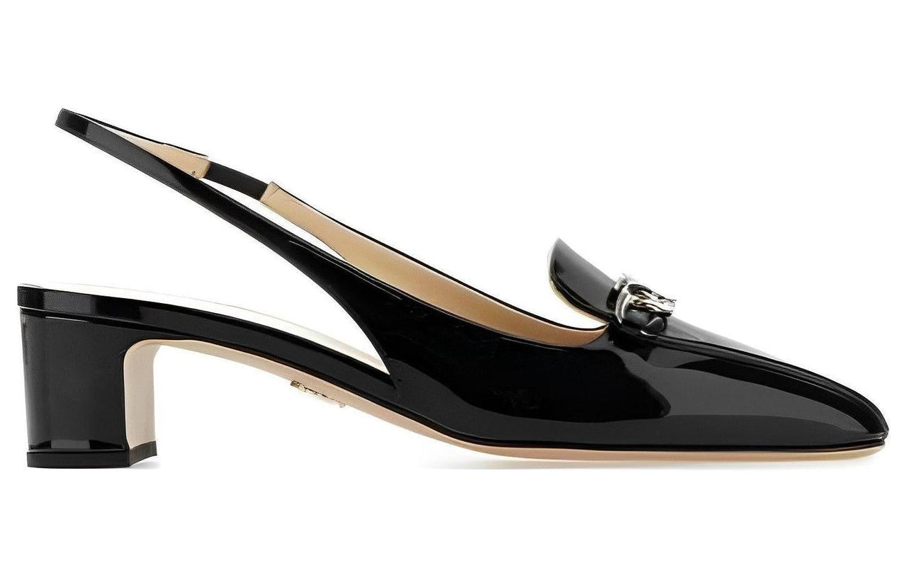 PRADA Block Heel High Heels 4.5cm Women's Black