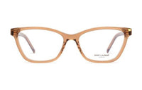 SAINT LAURENT Acetate Irregular Shape Eyeglass Frames Men's Transparent Orange