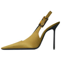 SAINT LAURENT CLIMAX Slim Heel High Heels 11cm Women's Green