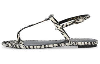 SAINT LAURENT One Strap Sandals Women's Black White